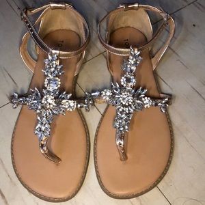 Rose gold Torrid bling out sandals